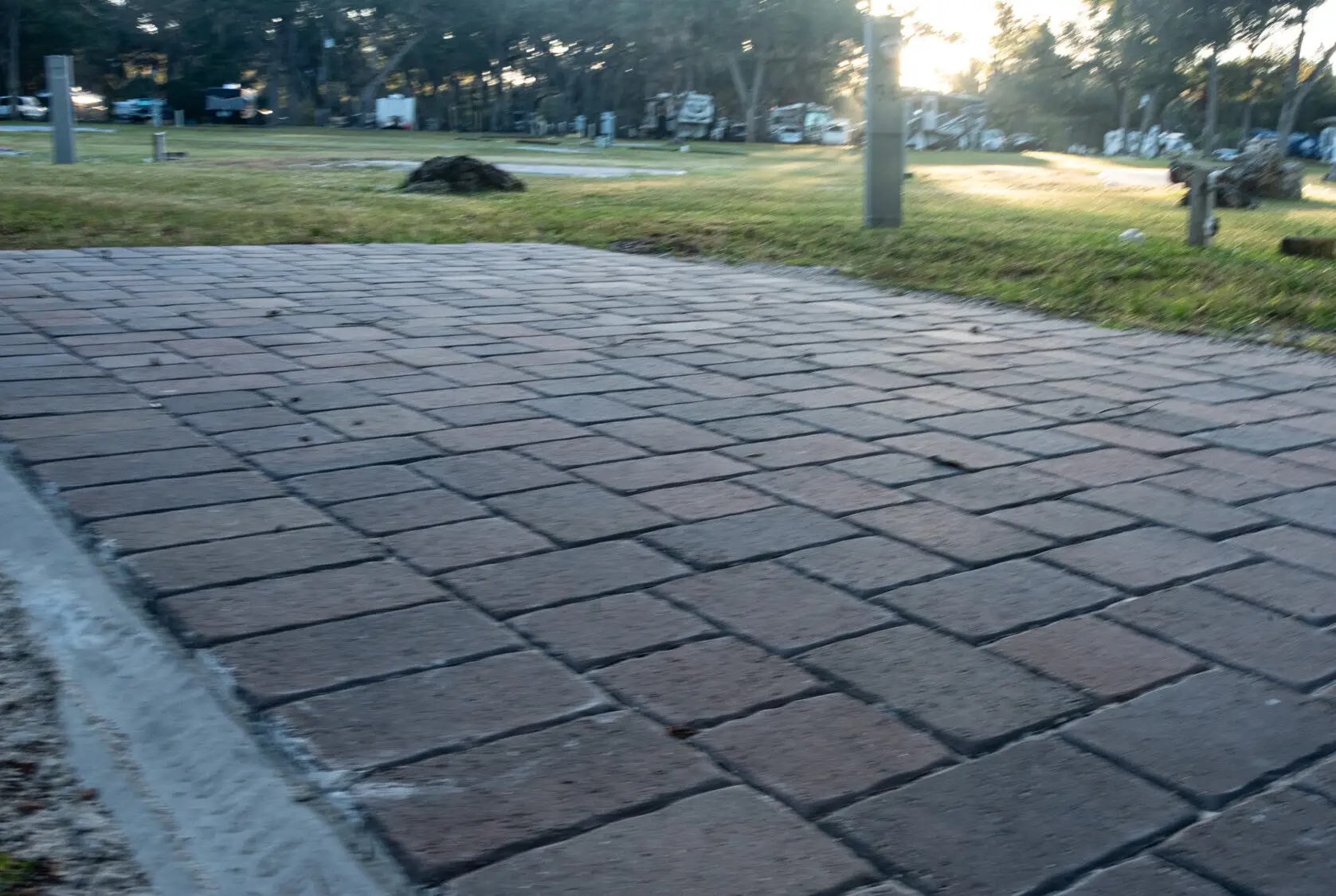 closeup of bricks in RV ground