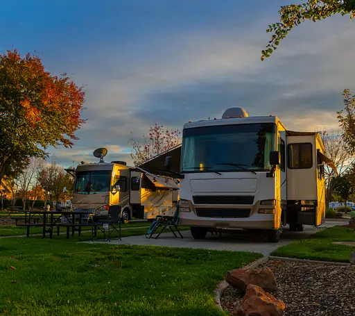 Recreational vehicles RV parked at campsite