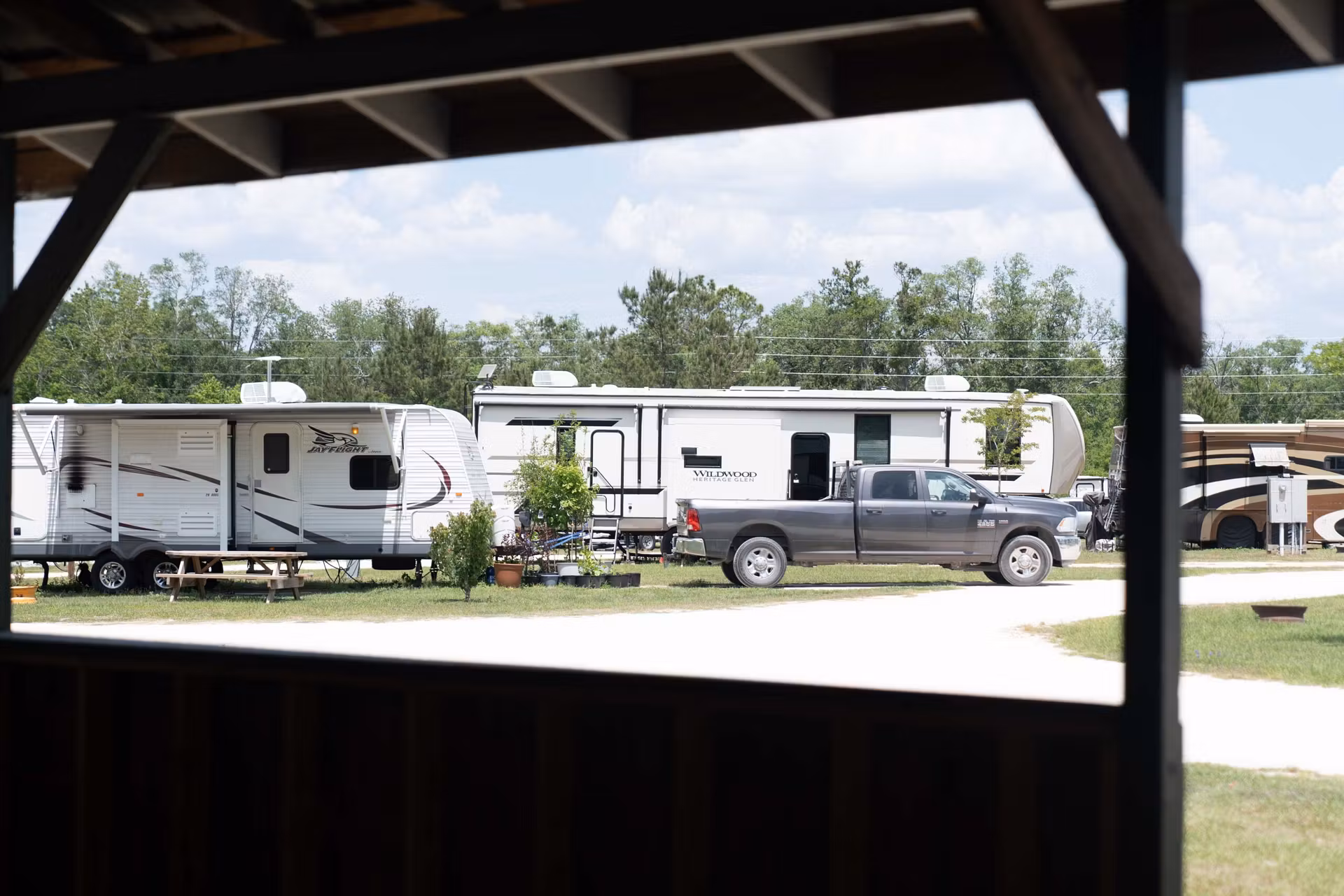 RV Parked in a rural area