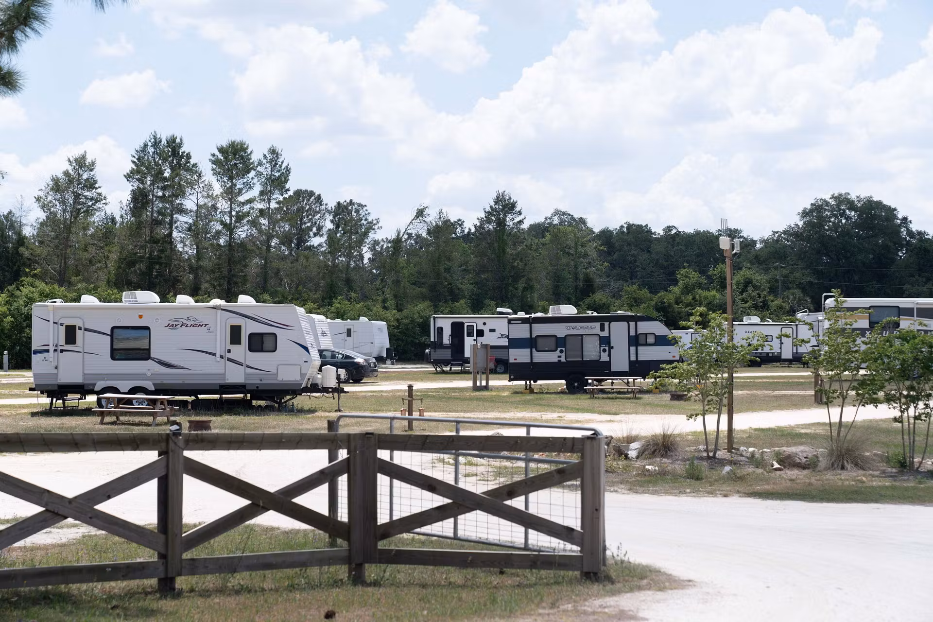 RVs Parked in a rural area